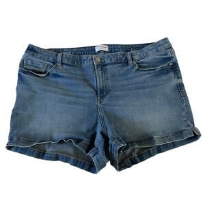 Lane Bryant Plus Sz 24 3.5 inch Inseam High Rise Denim Jean Shorts